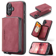 For iPhone 16 JEEHOOD J02 Magnetic Zipper Horizontal Flip Leather Phone Case(Red) - free shipping - PMC Jewellery - Order now!
