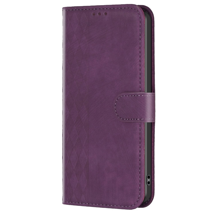 For Samsung Galaxy S25+ 5G Plaid Embossed Leather Phone Case(Purple) - free shipping - PMC Jewellery - Order now!