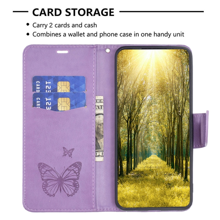 For Samsung Galaxy S25 5G Embossing Two Butterflies Pattern Leather Phone Case(Purple) - Galaxy S25 5G Cases by PMC Jewellery | Online Shopping South Africa | PMC Jewellery | Buy Now Pay Later Mobicred