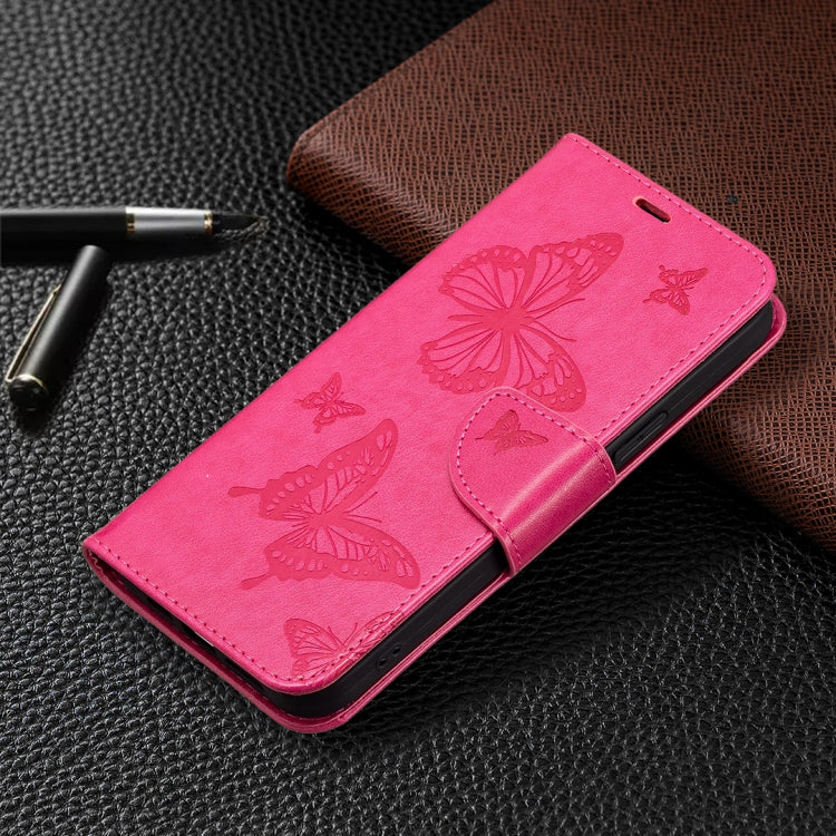 For Samsung Galaxy S25 5G Embossing Two Butterflies Pattern Leather Phone Case(Rose Red) - Galaxy S25 5G Cases by PMC Jewellery | Online Shopping South Africa | PMC Jewellery | Buy Now Pay Later Mobicred