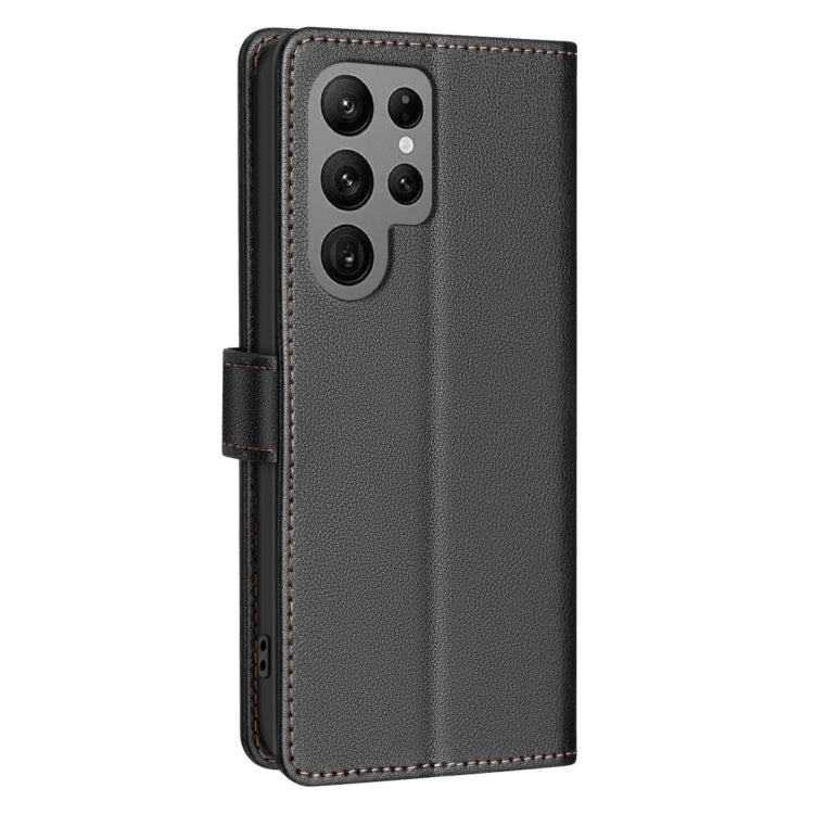 For Samsung Galaxy S25 Ultra 5G Litchi Texture RFID Anti-theft Leather Phone Case(Black)