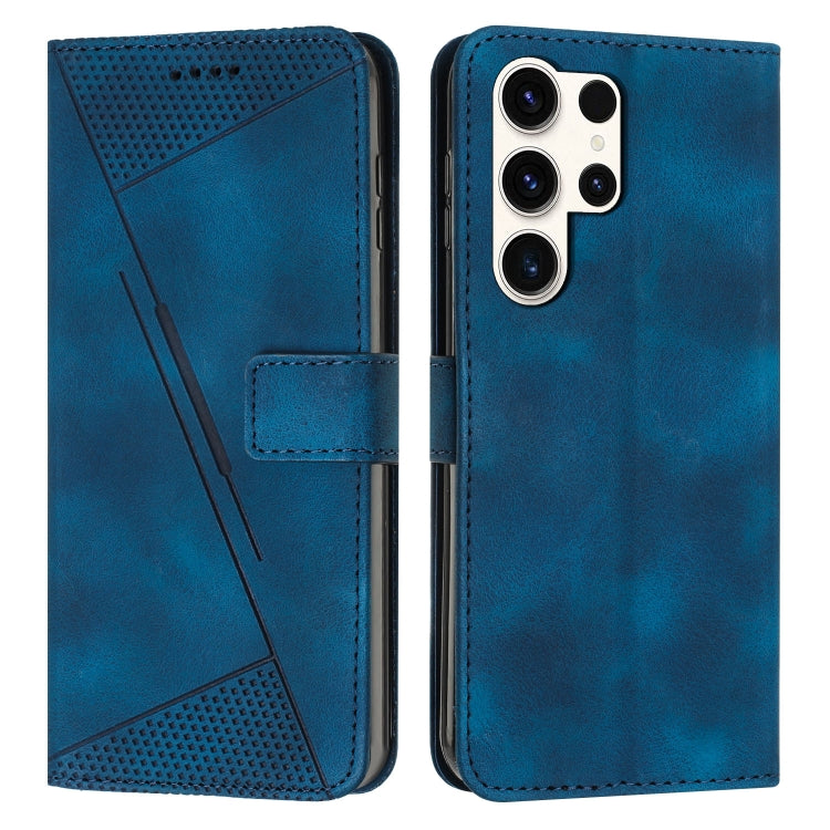 For Samsung Galaxy S25 Ultra 5G Dream Triangle Leather Phone Case with Lanyard(Blue) - free shipping - PMC Jewellery - Order now!