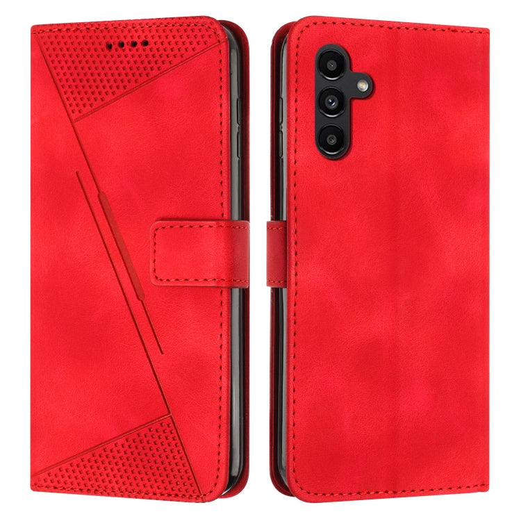 For Samsung Galaxy S25 / S24 5G Dream Triangle Leather Phone Case with Lanyard(Red) - free shipping - PMC Jewellery - Order now!