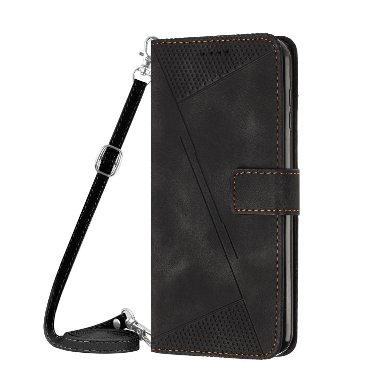 For Samsung Galaxy S25 / S24 5G Dream Triangle Leather Phone Case with Long Lanyard(Black) - Galaxy S25 5G Cases by PMC Jewellery | Online Shopping South Africa | PMC Jewellery | Buy Now Pay Later Mobicred