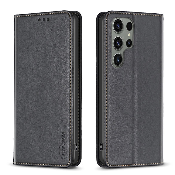 For Samsung Galaxy S25 Ultra 5G Magnetic Leather Phone Case(Black)