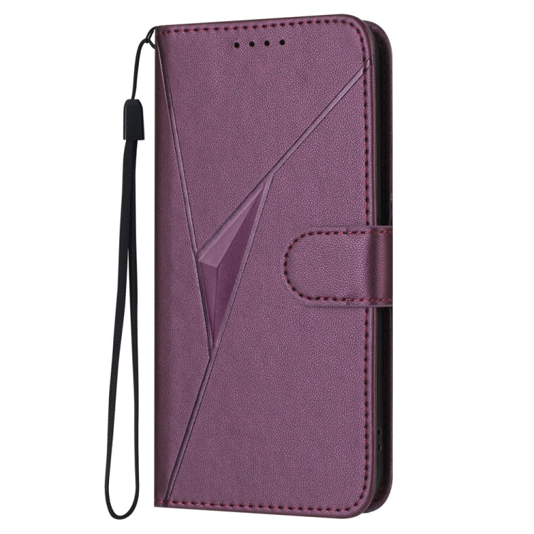 For Tecno Spark Go 2024 Triangle Pattern Buckle Clasp Leather Phone Case(Dark Purple)