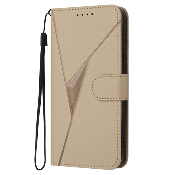 For Tecno Spark Go 2024 Triangle Pattern Buckle Clasp Leather Phone Case(Gold)