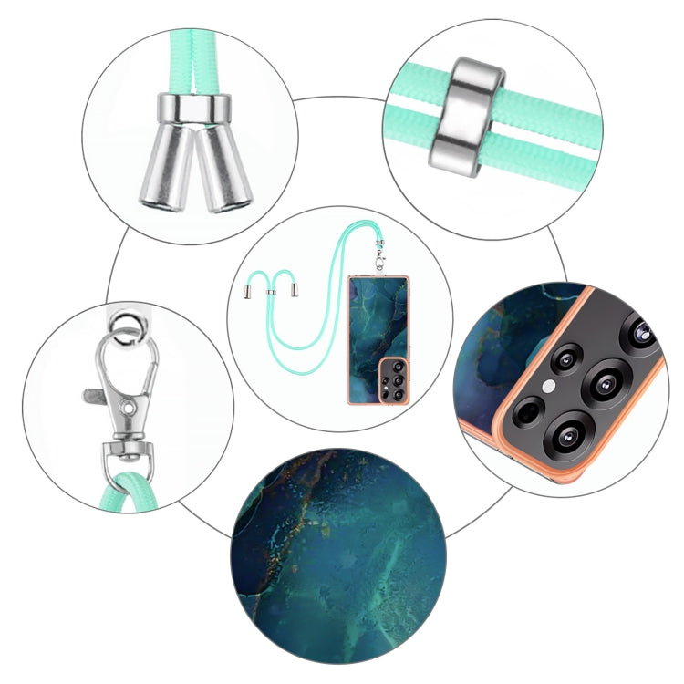 For Samsung Galaxy S25 Ultra 5G Electroplating Marble Dual-side IMD Phone Case with Lanyard(Green 017) - Galaxy S25 Ultra 5G Cases by PMC Jewellery | Online Shopping South Africa | PMC Jewellery | Buy Now Pay Later Mobicred