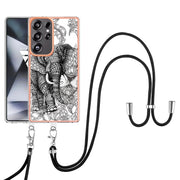 For Samsung Galaxy S25 Ultra 5G Electroplating Dual-side IMD Phone Case with Lanyard(Totem Elephant)