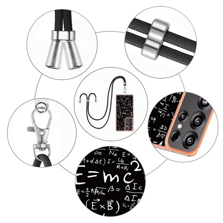 For Samsung Galaxy S25 Ultra 5G Electroplating Dual-side IMD Phone Case with Lanyard(Equation)