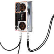 For Samsung Galaxy S25 Ultra 5G Electroplating Dual-side IMD Phone Case with Lanyard(Retro Radio)