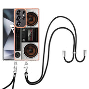 For Samsung Galaxy S25 Ultra 5G Electroplating Dual-side IMD Phone Case with Lanyard(Retro Radio)