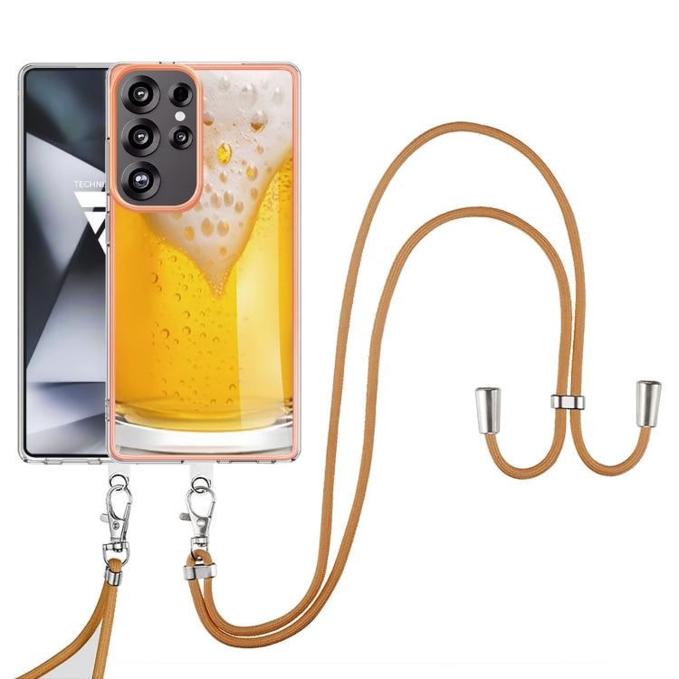 For Samsung Galaxy S25 Ultra 5G Electroplating Dual-side IMD Phone Case with Lanyard(Draft Beer) - free shipping - PMC TechLife - Order now!