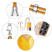 For Samsung Galaxy S25 Ultra 5G Electroplating Dual-side IMD Phone Case with Lanyard(Draft Beer)