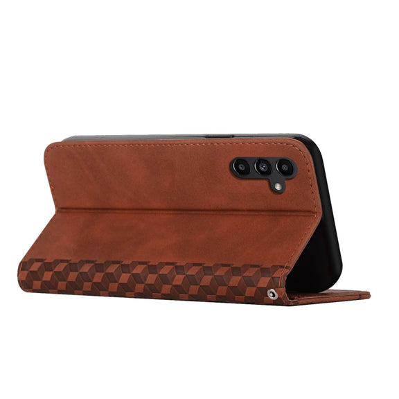 For Samsung Galaxy S25 / S24 5G Diamond Splicing Skin Feel Magnetic Leather Phone Case(Brown)