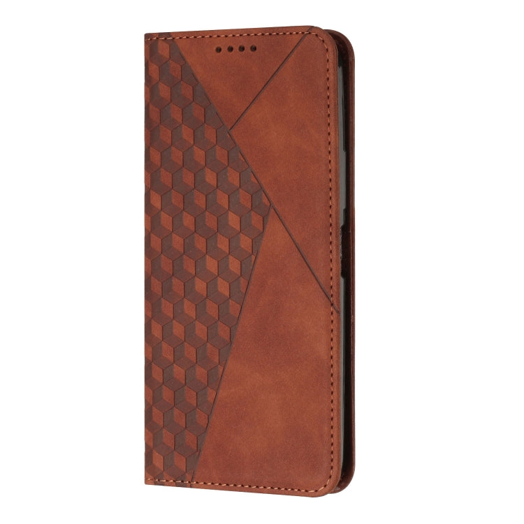For Samsung Galaxy S25+ / S24+ 5G Diamond Splicing Skin Feel Magnetic Leather Phone Case(Brown) - Galaxy S25 5G Cases by PMC Jewellery | Online Shopping South Africa | PMC Jewellery | Buy Now Pay Later Mobicred