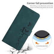 For Samsung Galaxy S25 / S24 5G Skin Feel Heart Embossed Leather Phone Case with Long Lanyard(Green)
