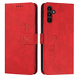 For Samsung Galaxy S25 / S24 5G Skin Feel Heart Embossed Leather Phone Case with Long Lanyard(Red) - Galaxy S25 5G Cases by PMC TechLife | Online Shopping South Africa | PMC TechLife | Buy Now Pay Later Mobicred