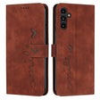 For Samsung Galaxy S25 / S24 5G Skin Feel Heart Embossed Leather Phone Case with Long Lanyard(Brown) - Galaxy S25 5G Cases by PMC TechLife | Online Shopping South Africa | PMC TechLife | Buy Now Pay Later Mobicred