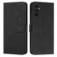 For Samsung Galaxy S25+ / S24+ 5G Skin Feel Heart Embossed Leather Phone Case with Long Lanyard(Black) - Galaxy S25+ 5G Cases by PMC TechLife | Online Shopping South Africa | PMC TechLife | Buy Now Pay Later Mobicred