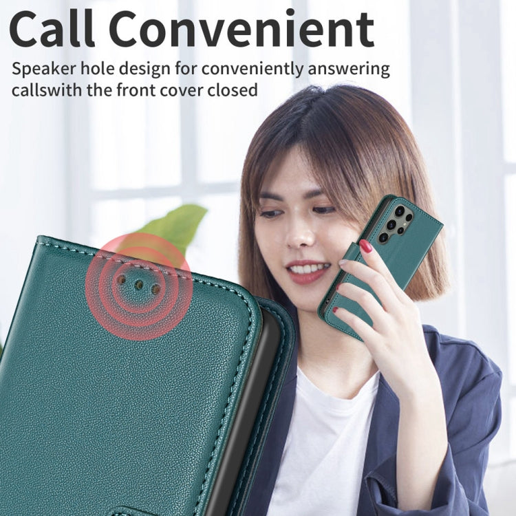 For Samsung Galaxy S25 Ultra 5G Magnetic Buckle Leather Phone Case(Green) - Galaxy S25 Ultra 5G Cases by PMC Jewellery | Online Shopping South Africa | PMC Jewellery | Buy Now Pay Later Mobicred