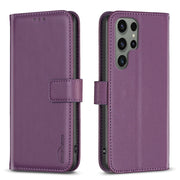 For Samsung Galaxy S25 Ultra 5G Magnetic Buckle Leather Phone Case(Dark Purple)