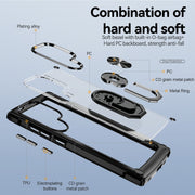 For Samsung Galaxy S25 Ultra 5G TPU + PC Lens Protection Phone Case with Ring Holder(Black)