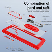 For Samsung Galaxy S25 Ultra 5G TPU + PC Lens Protection Phone Case with Ring Holder(Red)