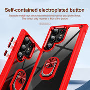 For Samsung Galaxy S25 Ultra 5G TPU + PC Lens Protection Phone Case with Ring Holder(Red)