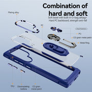 For Samsung Galaxy S25 Ultra 5G TPU + PC Lens Protection Phone Case with Ring Holder(Blue)