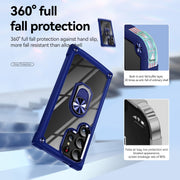 For Samsung Galaxy S25 Ultra 5G TPU + PC Lens Protection Phone Case with Ring Holder(Blue)