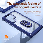 For Samsung Galaxy S25 Ultra 5G TPU + PC Lens Protection Phone Case with Ring Holder(Blue)