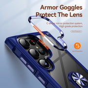 For Samsung Galaxy S25 Ultra 5G TPU + PC Lens Protection Phone Case with Ring Holder(Blue)