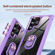 For Samsung Galaxy S25 Ultra 5G TPU + PC Lens Protection Phone Case with Ring Holder(Purple)
