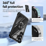 For Samsung Galaxy S25 5G TPU + PC Lens Protection Phone Case with Ring Holder(Black)