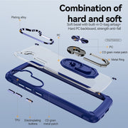 For Samsung Galaxy S25 5G TPU + PC Lens Protection Phone Case with Ring Holder(Blue)