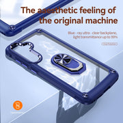 For Samsung Galaxy S25 5G TPU + PC Lens Protection Phone Case with Ring Holder(Blue)
