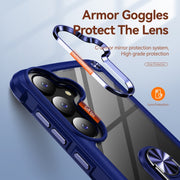 For Samsung Galaxy S25 5G TPU + PC Lens Protection Phone Case with Ring Holder(Blue)