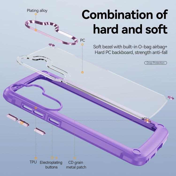 For Samsung Galaxy S25 5G TPU + PC Lens Protection Phone Case(Purple)