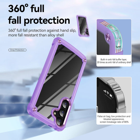 For Samsung Galaxy S25 5G TPU + PC Lens Protection Phone Case(Purple)