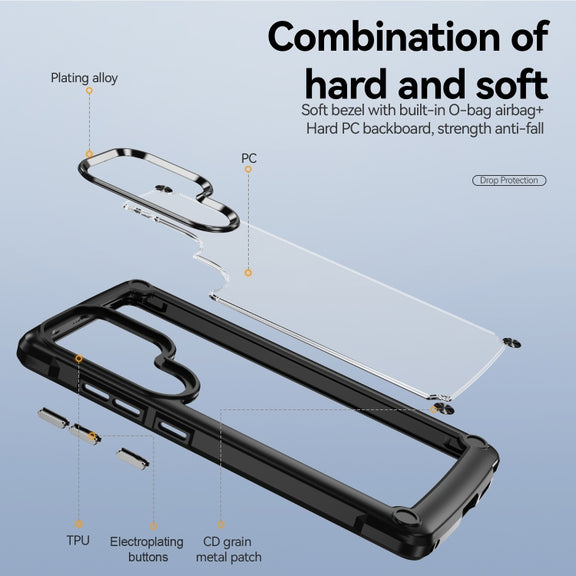 For Samsung Galaxy S25 Ultra 5G TPU + PC Lens Protection Phone Case(Black)