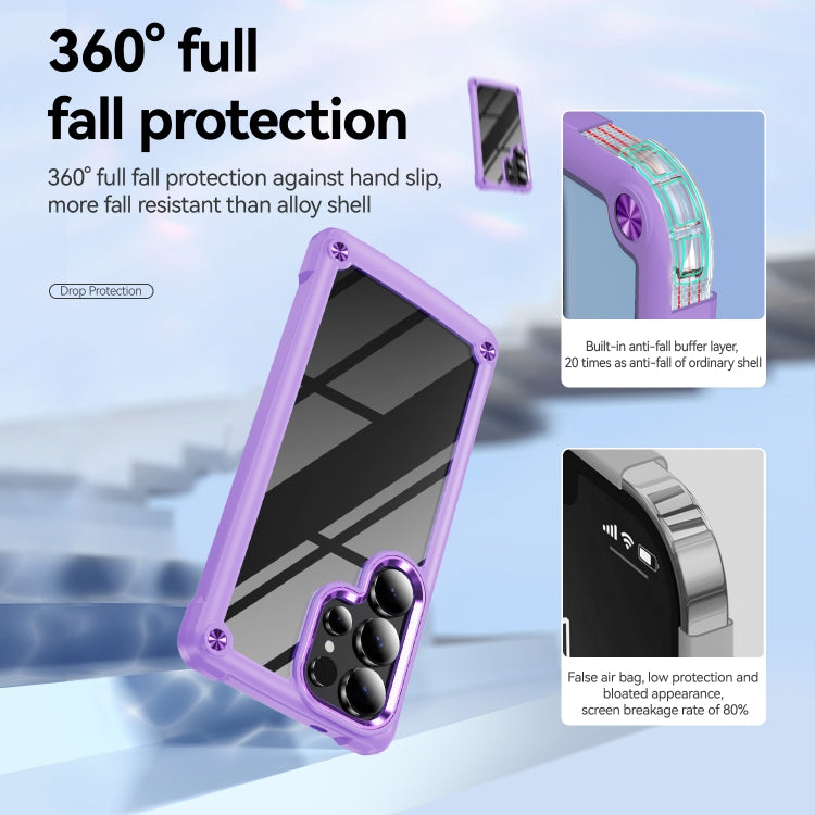 For Samsung Galaxy S25 Ultra 5G TPU + PC Lens Protection Phone Case(Purple)