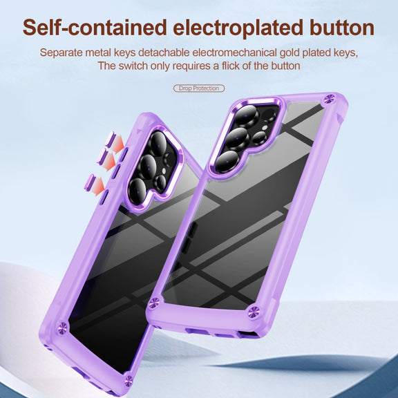For Samsung Galaxy S25 Ultra 5G TPU + PC Lens Protection Phone Case(Purple)