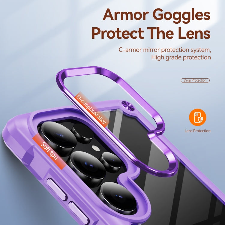 For Samsung Galaxy S25 Ultra 5G TPU + PC Lens Protection Phone Case(Purple)