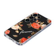 For Samsung Galaxy S25 Ultra 5G Colorful Painting Pattern TPU Phone Case(Flowers On Black)