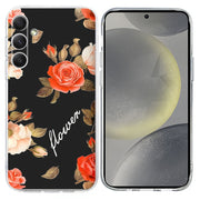 For Samsung Galaxy S25 5G Colorful Painting Pattern TPU Phone Case(Flowers On Black)