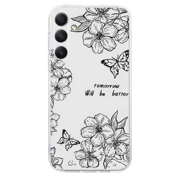 For Samsung Galaxy S25 FE 5G Colorful Painting Pattern TPU Phone Case(Butterfly Flower)