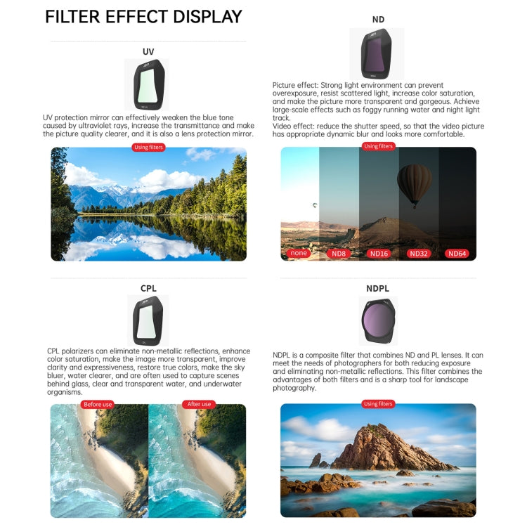 For DJI Air 3S JSR CB Series Drone Lens Filter, Filter:3 in 1 ND8/32/64 - free shipping - PMC TechLife - Order now!