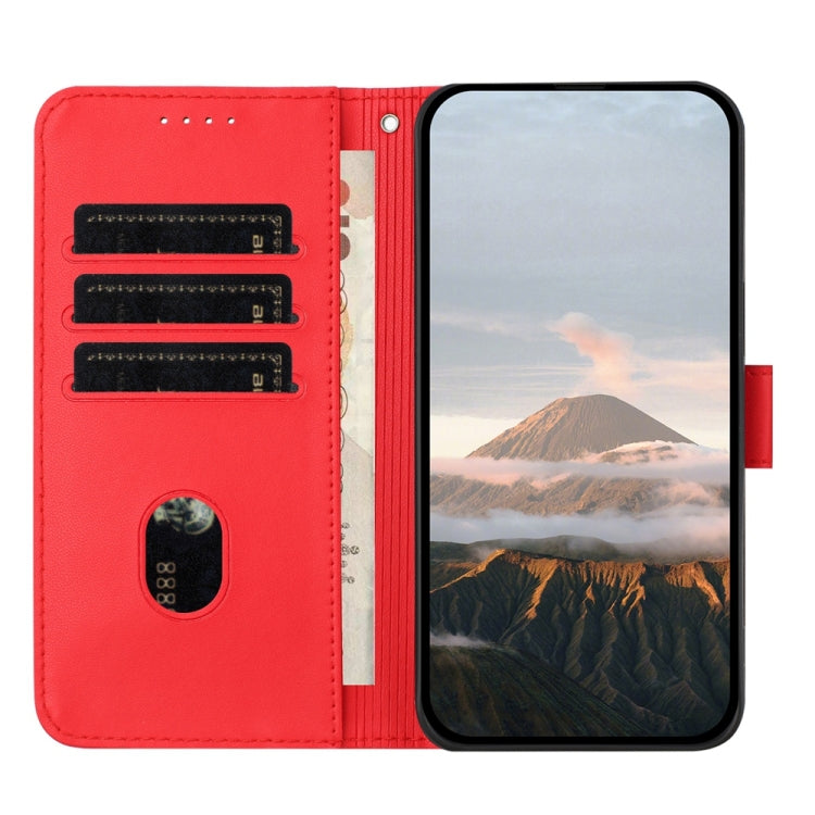 For Huawei Pura 70 Triangle Pattern Buckle Clasp Leather Phone Case(Red)