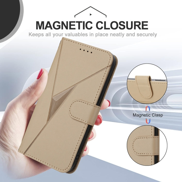 For Huawei Pura 70 Pro / Pura 70 Ultra Triangle Pattern Buckle Clasp Leather Phone Case(Gold)